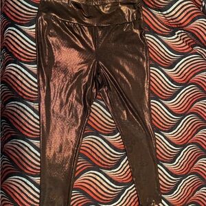 Metallic Brown Womens Leggings